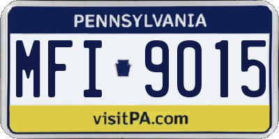 PA license plate MFI9015