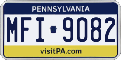 PA license plate MFI9082