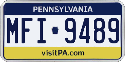 PA license plate MFI9489
