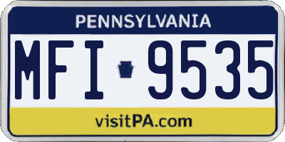 PA license plate MFI9535