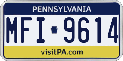 PA license plate MFI9614