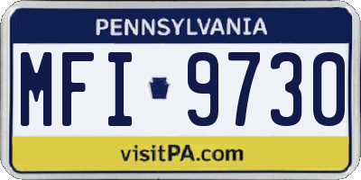 PA license plate MFI9730