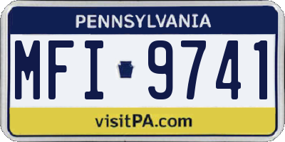 PA license plate MFI9741