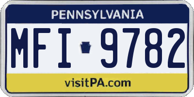 PA license plate MFI9782