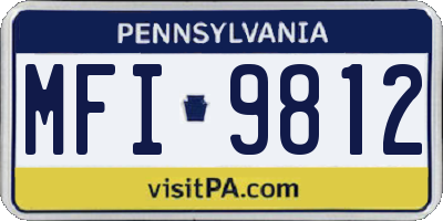 PA license plate MFI9812