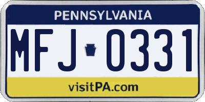 PA license plate MFJ0331