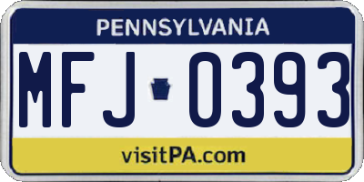 PA license plate MFJ0393
