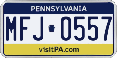PA license plate MFJ0557