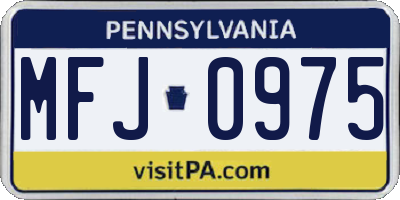 PA license plate MFJ0975