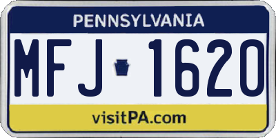 PA license plate MFJ1620