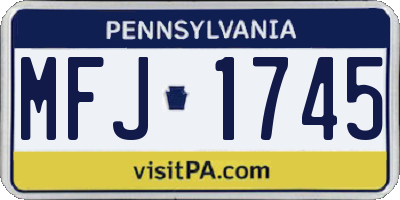 PA license plate MFJ1745
