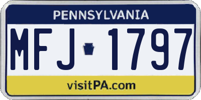 PA license plate MFJ1797
