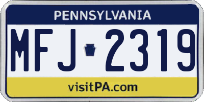 PA license plate MFJ2319
