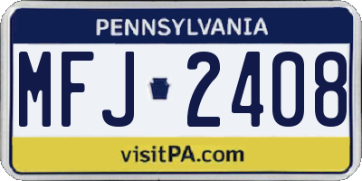 PA license plate MFJ2408