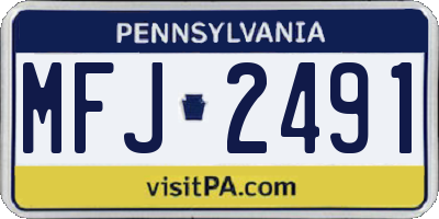PA license plate MFJ2491