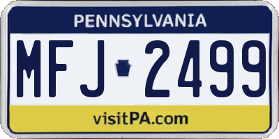 PA license plate MFJ2499