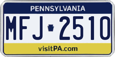 PA license plate MFJ2510