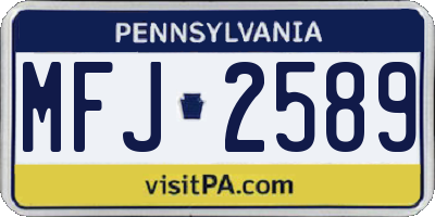 PA license plate MFJ2589