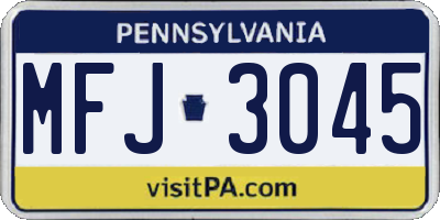 PA license plate MFJ3045