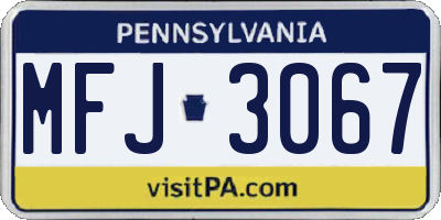 PA license plate MFJ3067