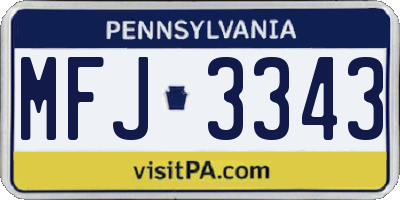 PA license plate MFJ3343