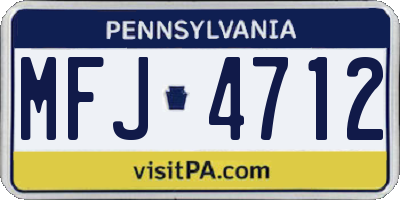 PA license plate MFJ4712