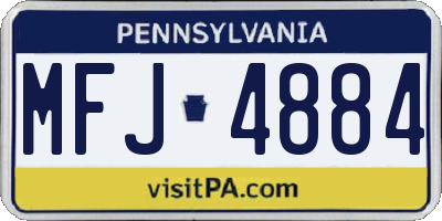 PA license plate MFJ4884