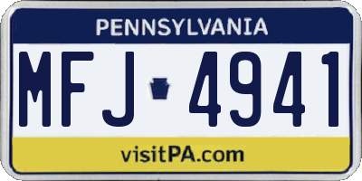 PA license plate MFJ4941