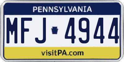 PA license plate MFJ4944