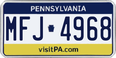 PA license plate MFJ4968