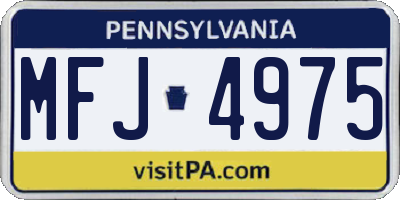 PA license plate MFJ4975