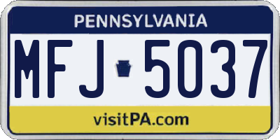 PA license plate MFJ5037