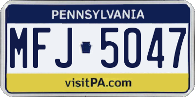PA license plate MFJ5047