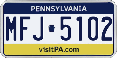 PA license plate MFJ5102