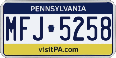 PA license plate MFJ5258