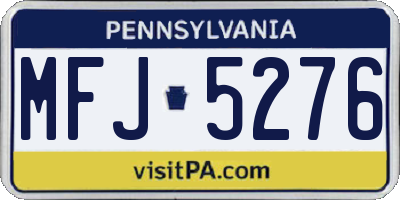 PA license plate MFJ5276