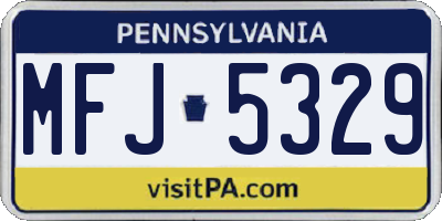 PA license plate MFJ5329