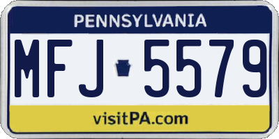 PA license plate MFJ5579