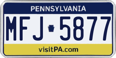 PA license plate MFJ5877