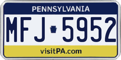 PA license plate MFJ5952