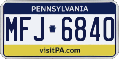 PA license plate MFJ6840