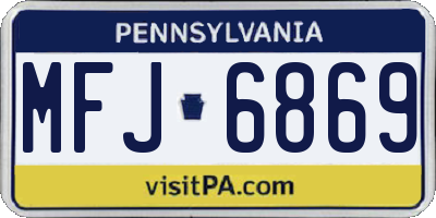 PA license plate MFJ6869