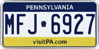 PA license plate MFJ6927