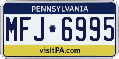 PA license plate MFJ6995