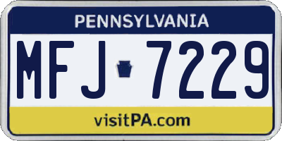 PA license plate MFJ7229