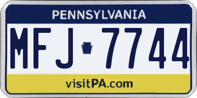 PA license plate MFJ7744
