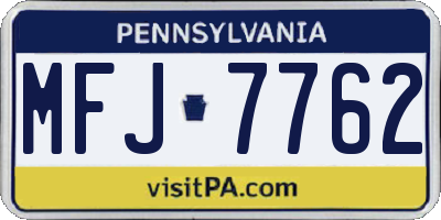 PA license plate MFJ7762