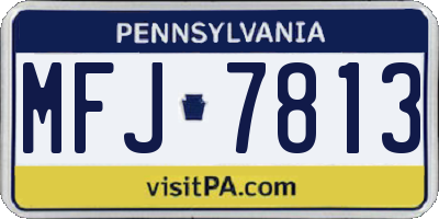 PA license plate MFJ7813