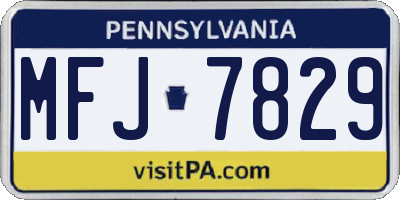 PA license plate MFJ7829