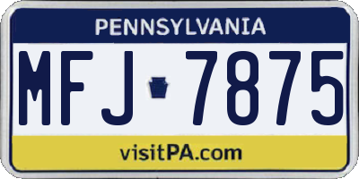 PA license plate MFJ7875